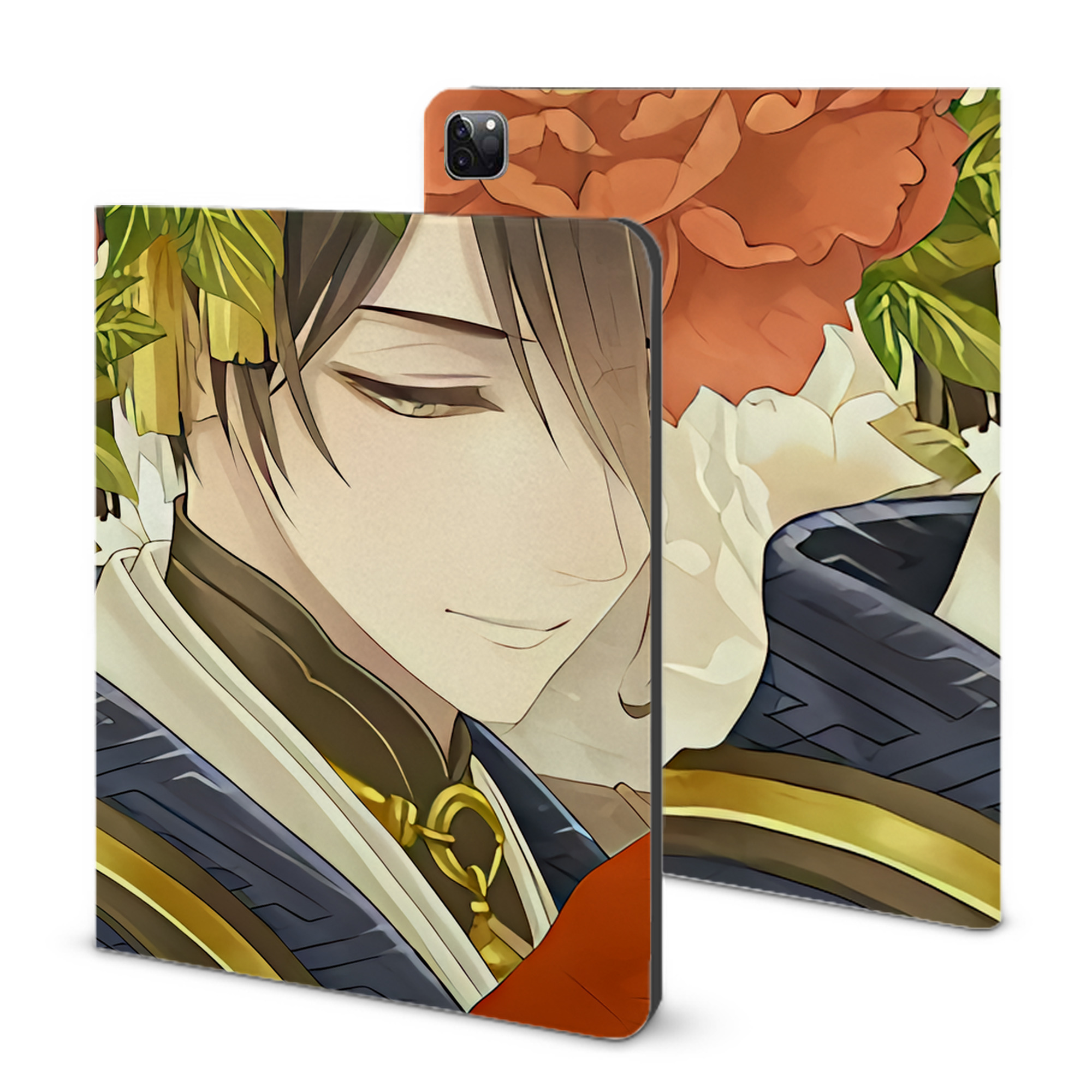 （画像用） 刀剣乱舞 Touken Ranbu IPad ケース ブック型 PUレザー TPU 耐衝撃 軽量 薄型 ペン収納なし 全面保護 IPad 各モデル対応